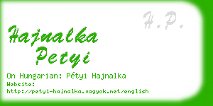 hajnalka petyi business card