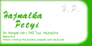 hajnalka petyi business card